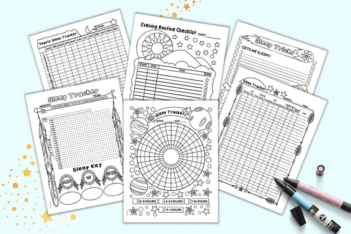 free sleep tracker bullet journal printables - the artisan life